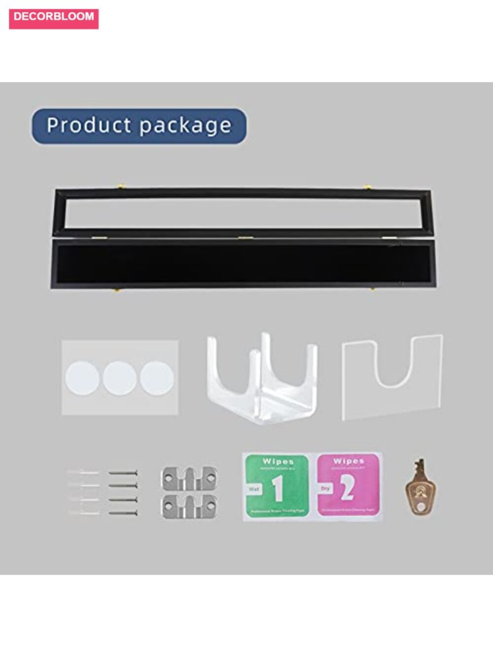 Wood Baseball Bat Display Case Wall Mount Acrylic UV Protection Lock - Picture 4 of 6
